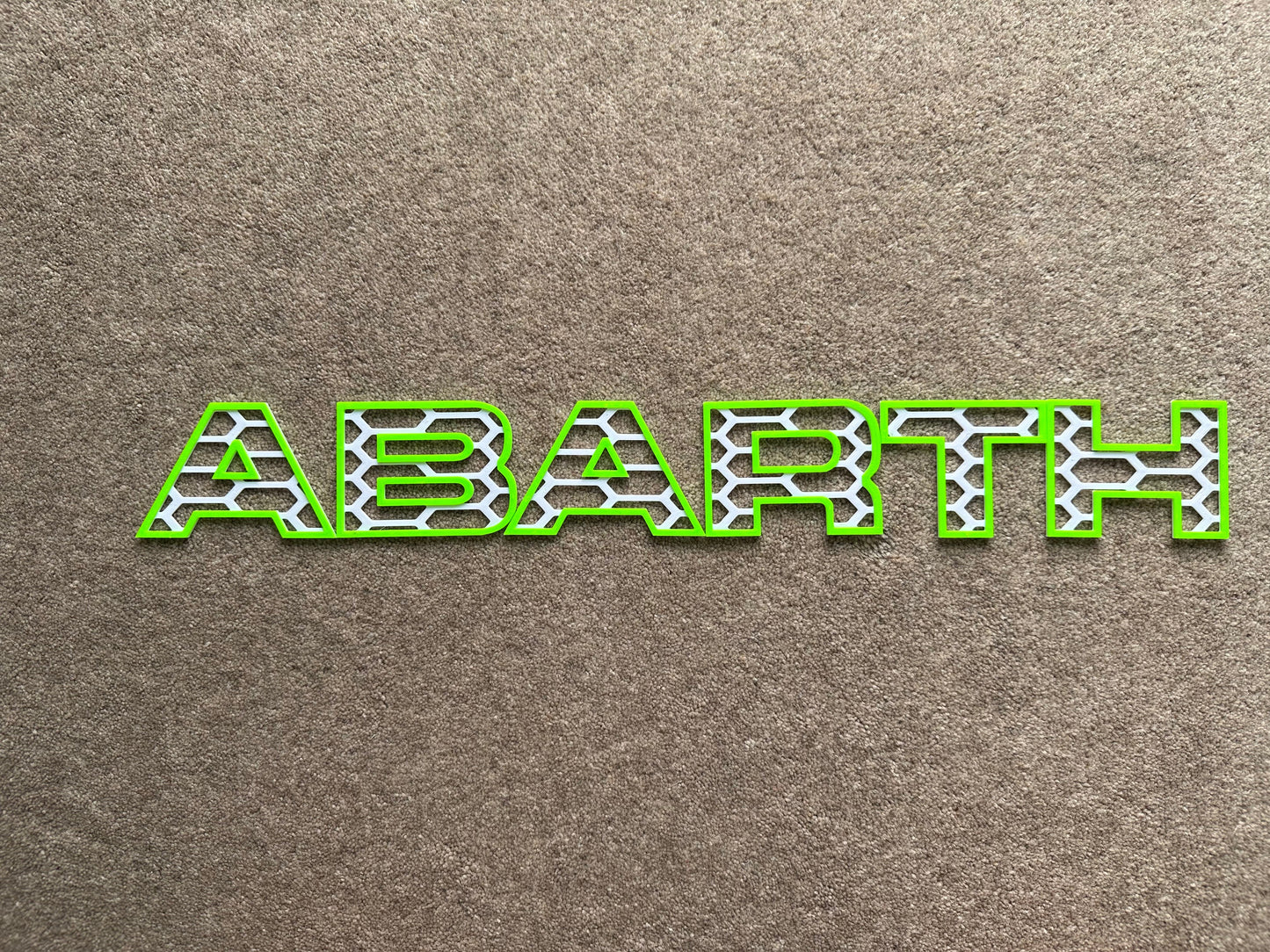 Patterned Abarth grille letters