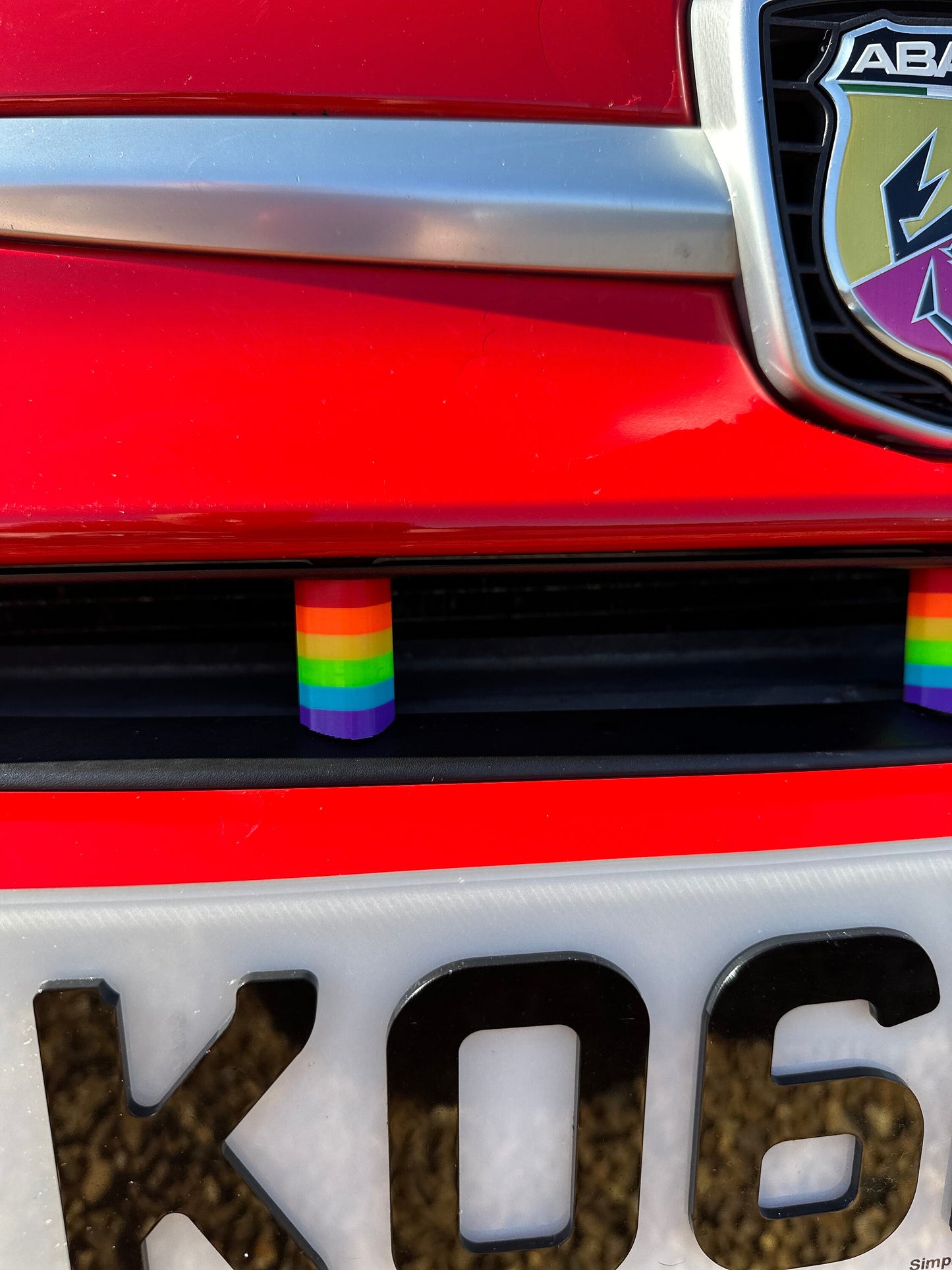 LGBT gay pride Abarth grille cover clips