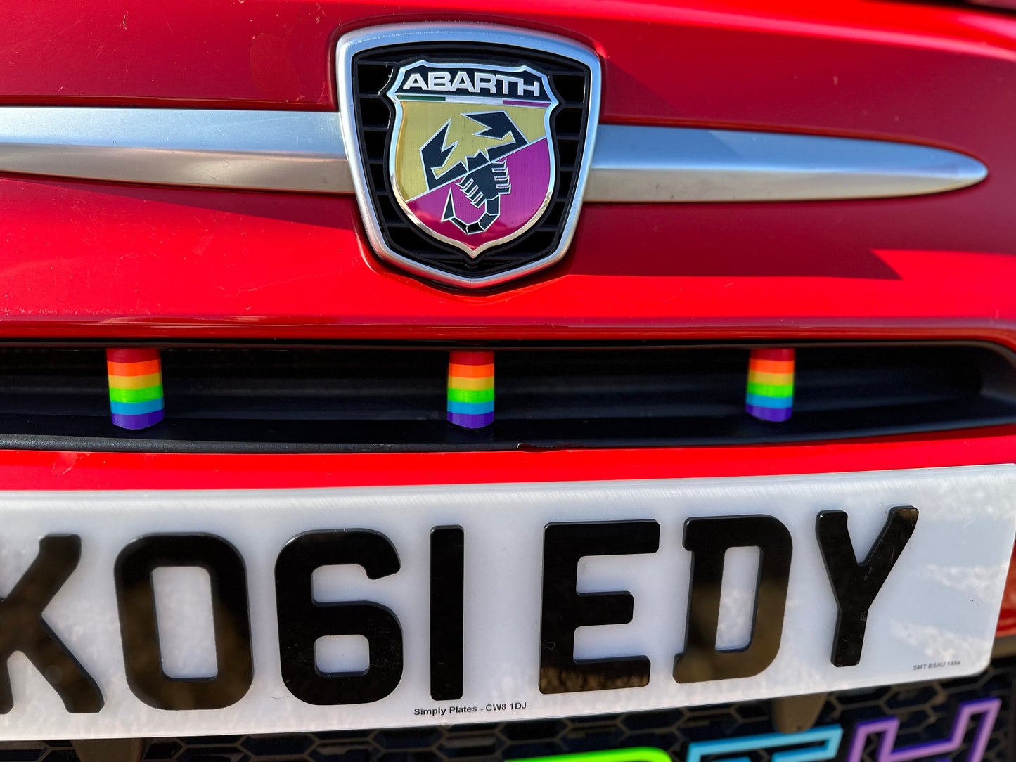 LGBT gay pride Abarth grille cover clips