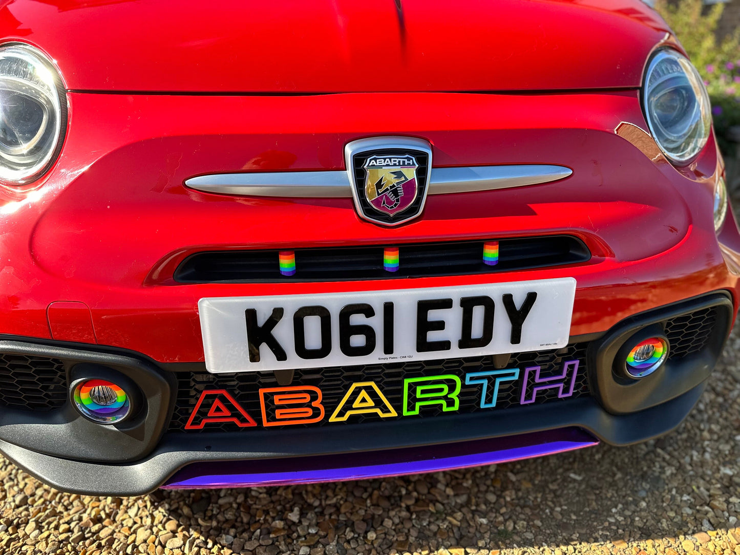 LGBT gay pride Abarth grille cover clips