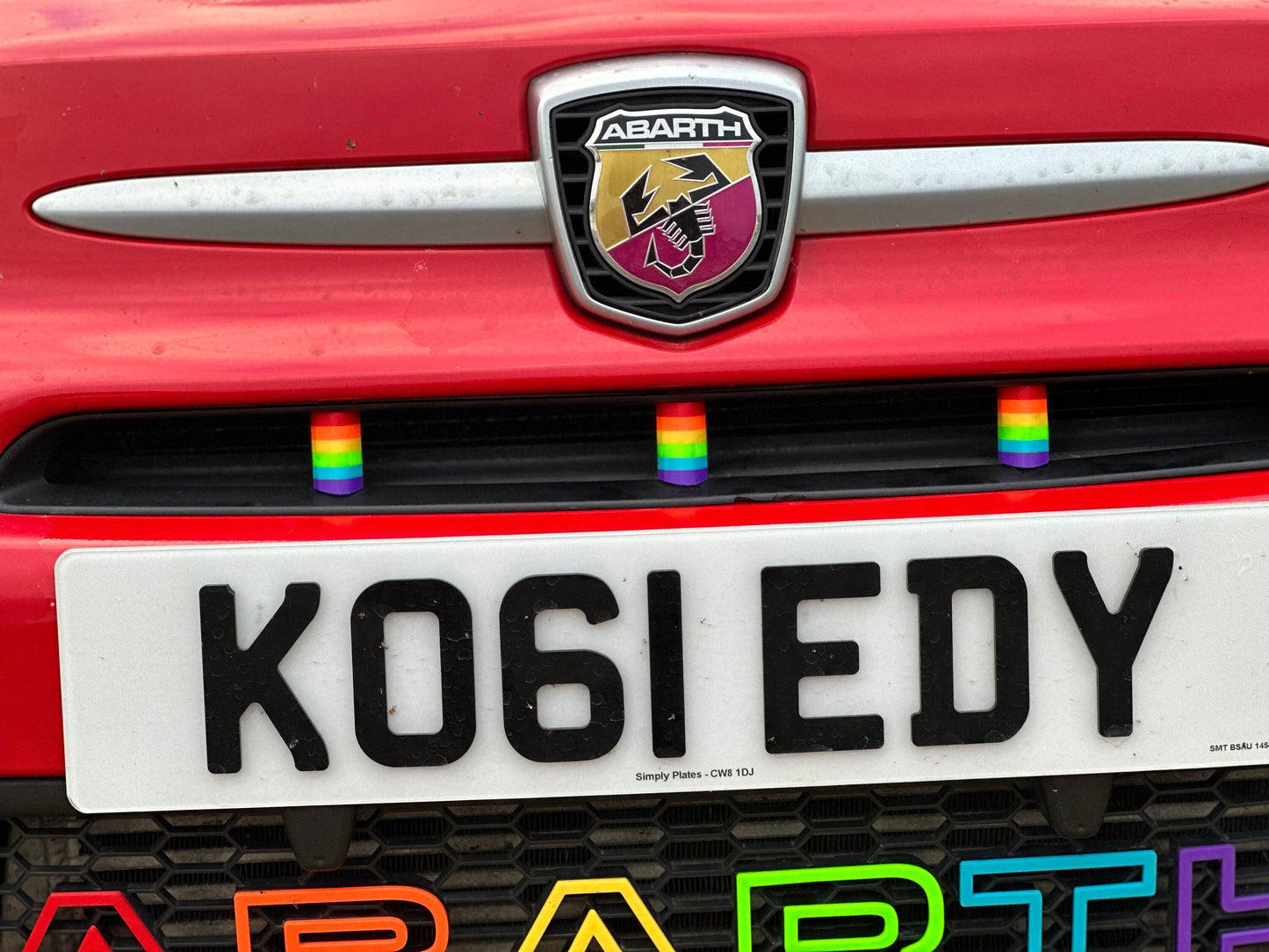 LGBT gay pride Abarth grille cover clips