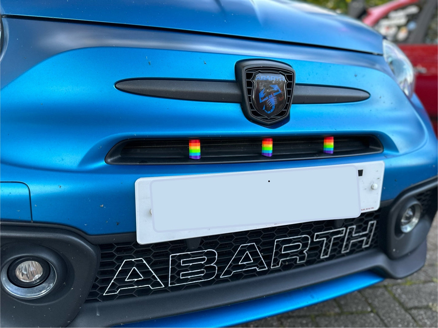 LGBT gay pride Abarth grille cover clips