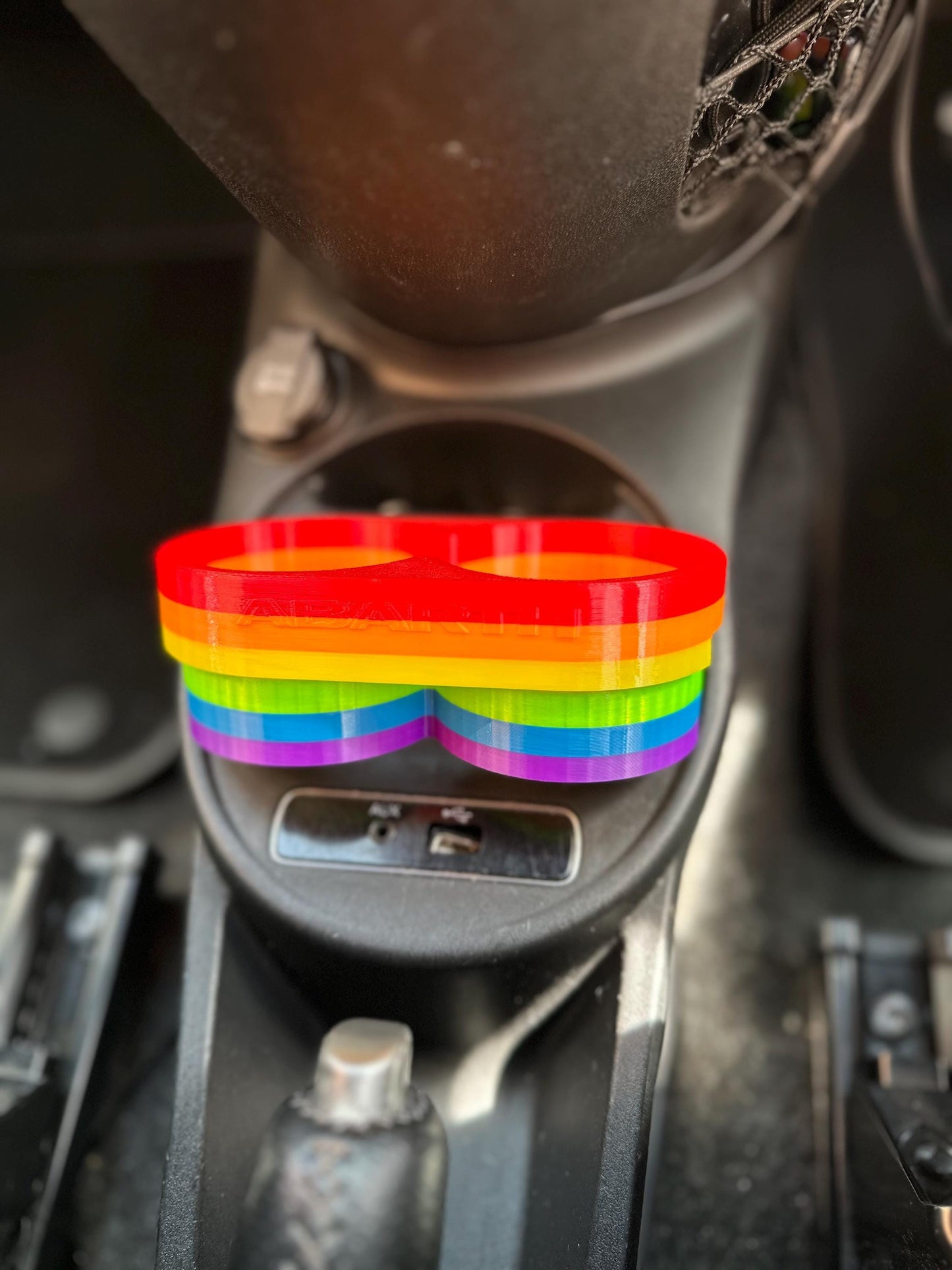 Rainbow/Pride cupholder extender Fiat 500 Abarth 595