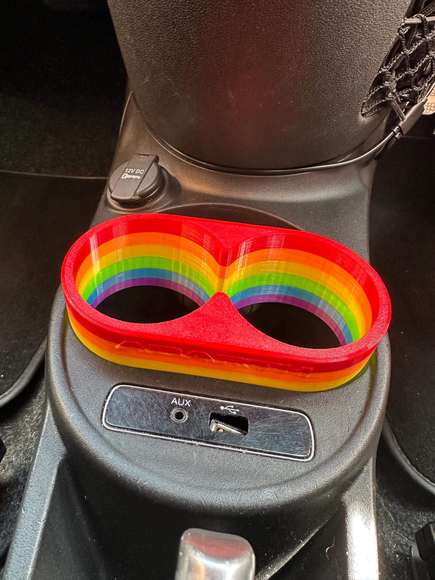 Rainbow/Pride cupholder extender Fiat 500 Abarth 595