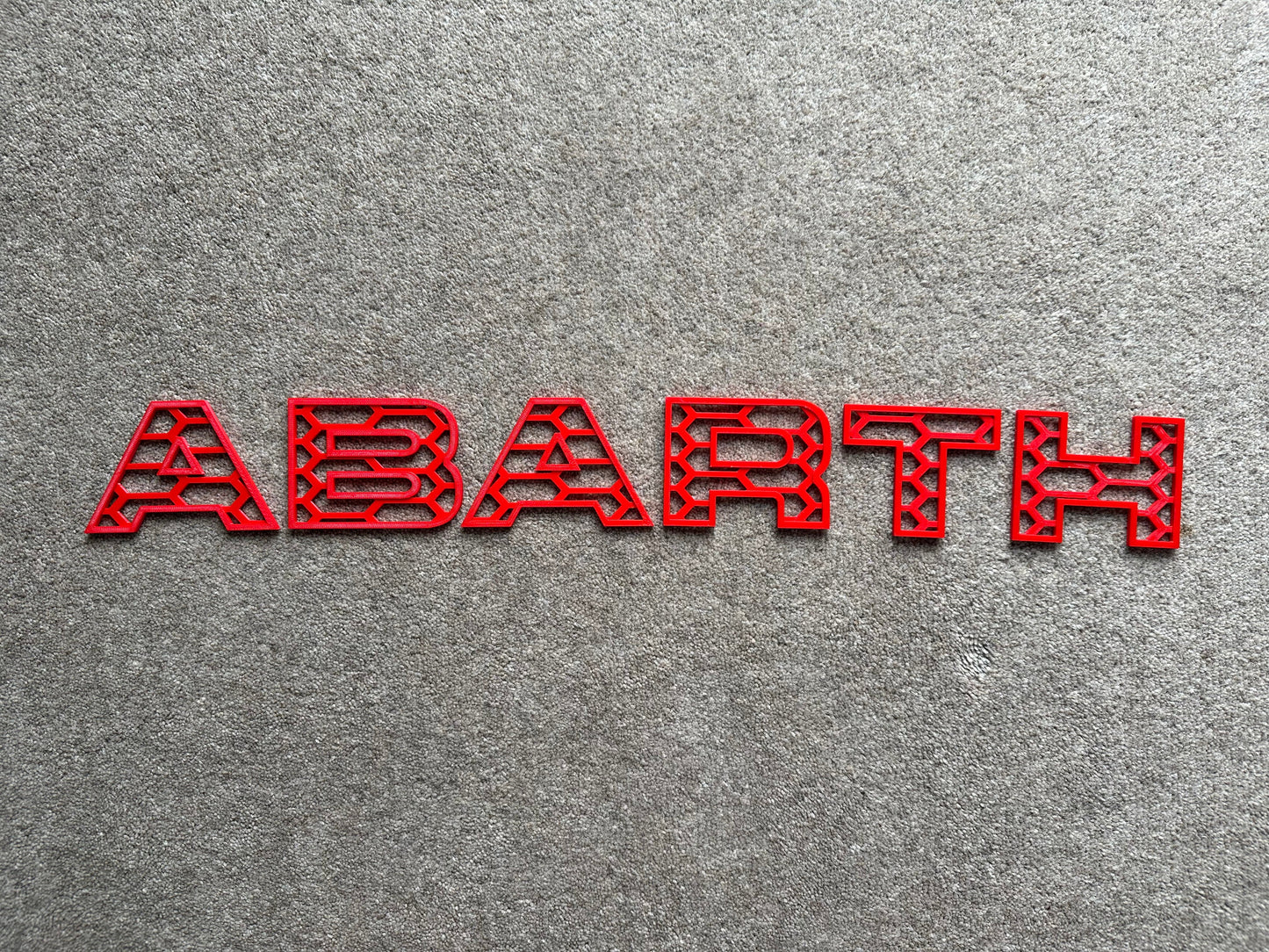 Patterned Abarth grille letters