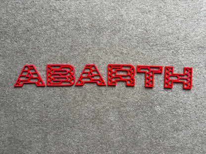 Patterned Abarth grille letters