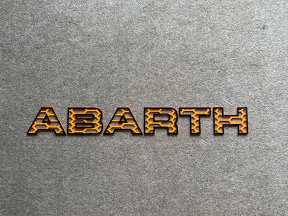 Patterned Abarth grille letters