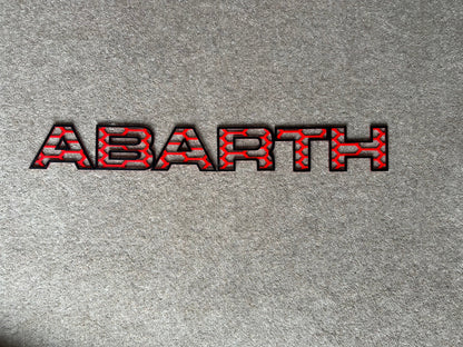 Patterned Abarth grille letters