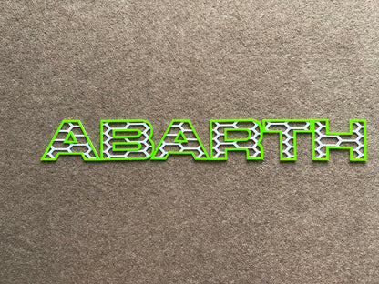 Patterned Abarth grille letters