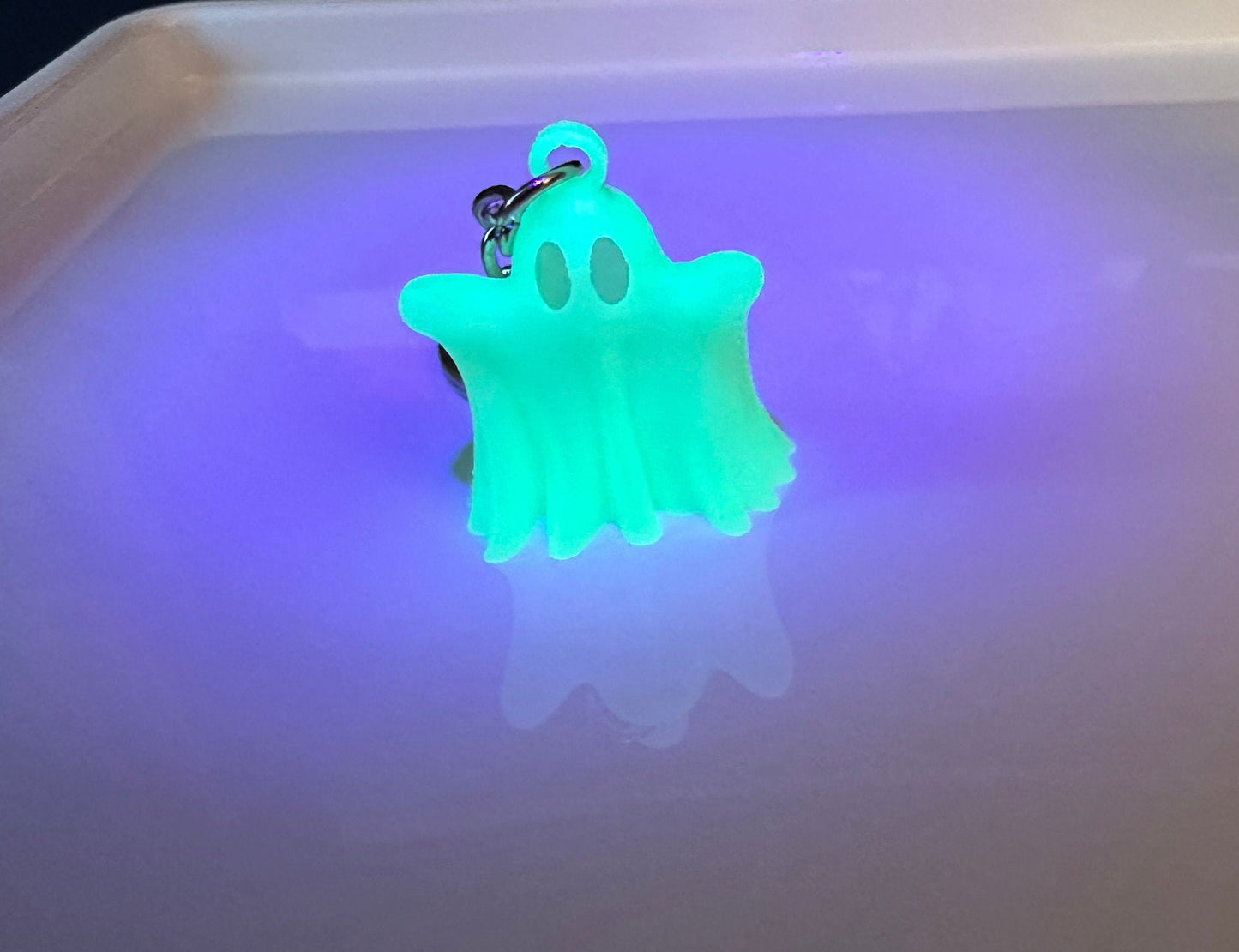 3D printed glow in the dark ghost keyring