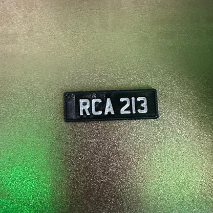 Customisable 3D printed, 4D style car number plate keyring