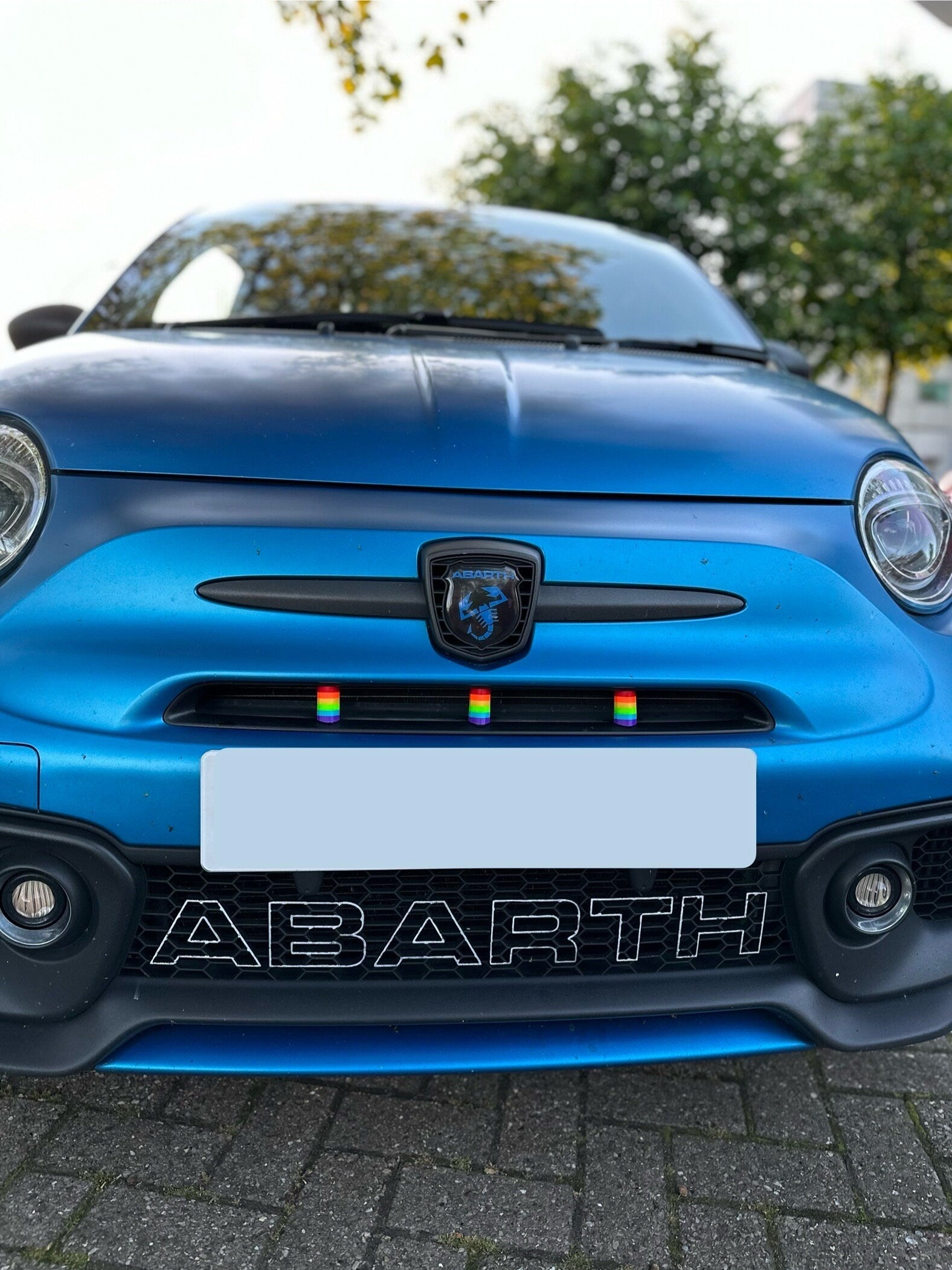 LGBT gay pride Abarth grille cover clips